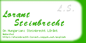 lorant steinbrecht business card